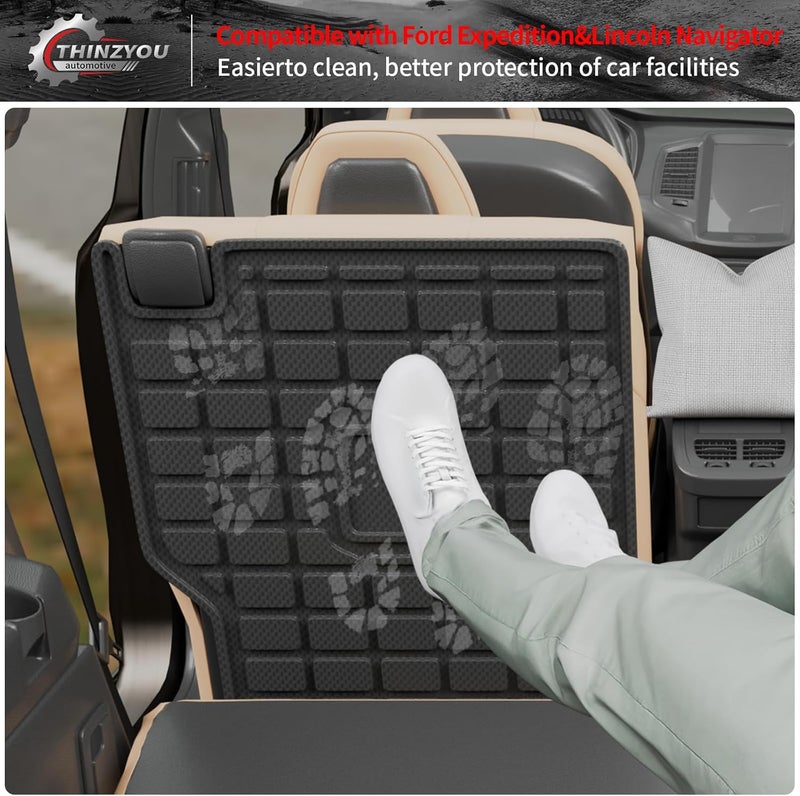 Thinzyou Back Seat Cover Protector Compatible with 2018-2024 Ford Expedition Lincoln Navigator Kick Mats Behind 2nd Row 2023 Expedition 7 Seats Accessories (2nd Row Backrest Mats) - Image 5